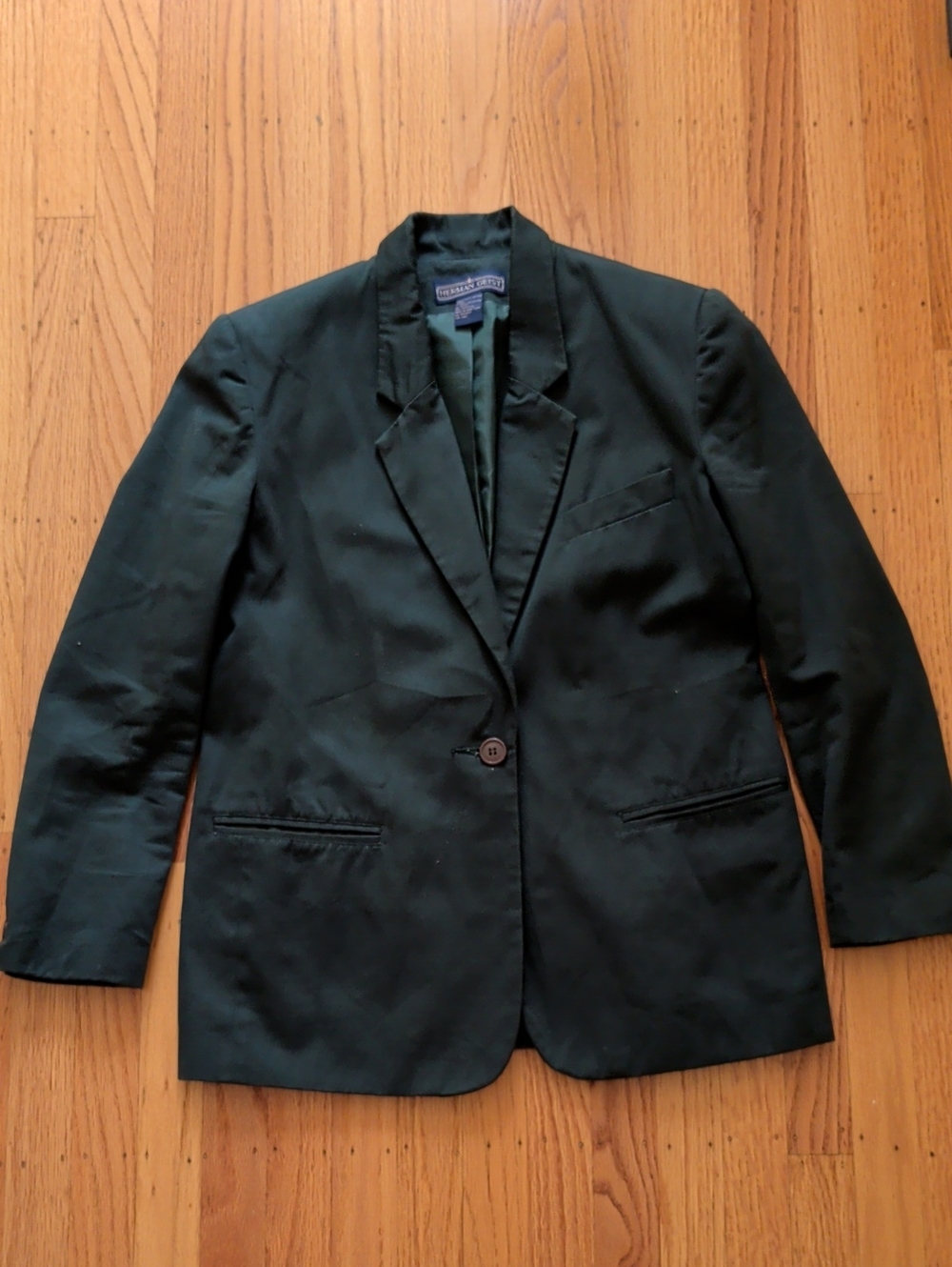 Vintage Cotton Dark Green Cotton Blazer